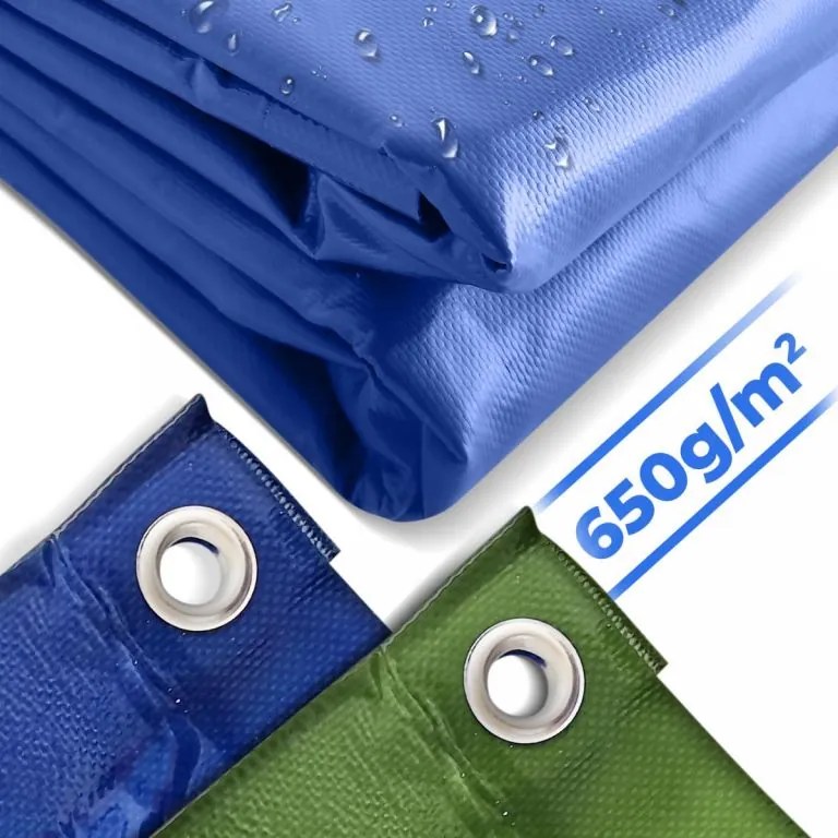 Prelată JAGO 650 g / m², ochi de aluminiu, albastru, 2 x 3 m