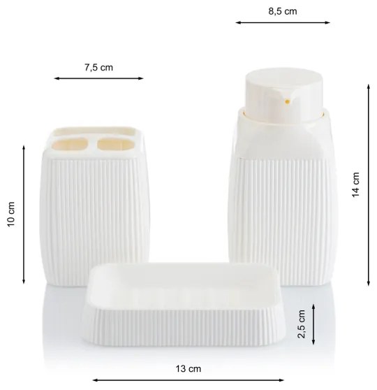 Set de baie CRYSTAL 5 buc. alb