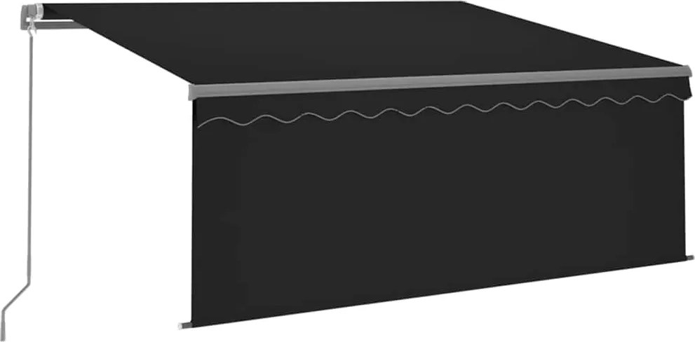 vidaXL Copertină retractabilă manual cu stor&LED, antracit, 3,5x2,5 m