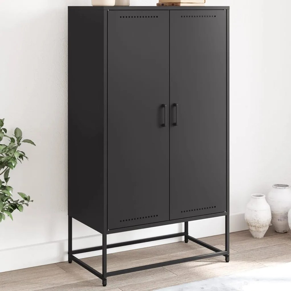 vidaXL Dulap înalt, negru, 68,5x38,5x123,5 cm, oțel