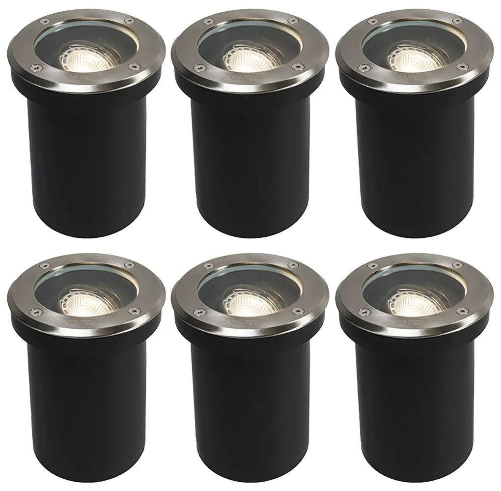 Set de 6 spoturi de sol pentru exterior din oțel reglabile IP65 - Delux