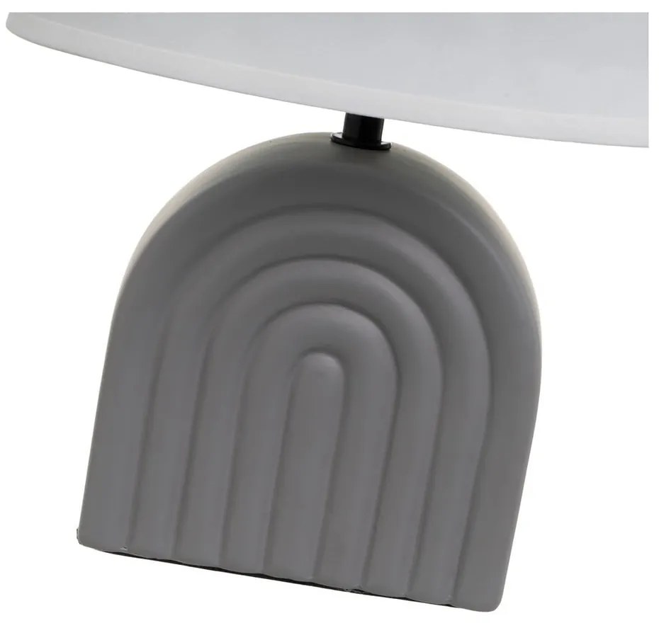 Veioză albă/gri din ceramică cu abajur textil (înălțime 31 cm) – Casa Selección