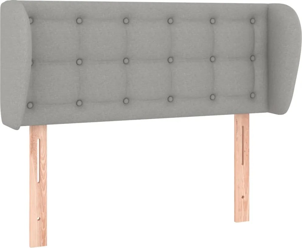 vidaXL Tăblie de pat cu aripioare gri deschis 83x23x78/88 cm textil