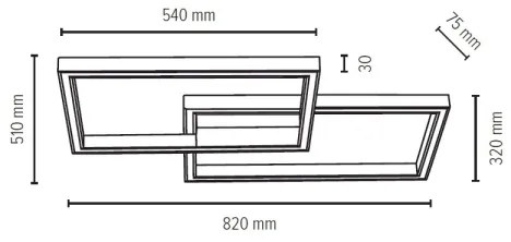 Spot-Light 91402274 - Lampă LED dimabilă RAMME LED/48W/230V + telecomandă, stejar mat