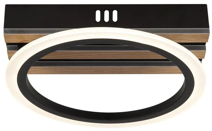 Plafoniera LED CCT BLEVINS riflaj MDF cu efect de lemn