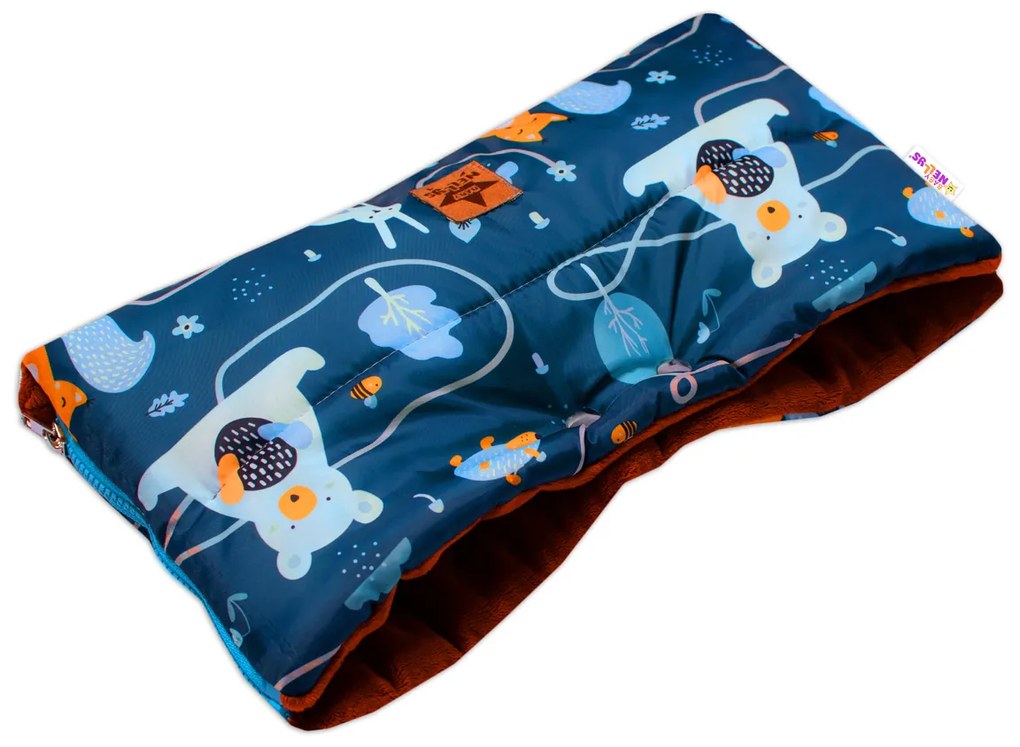 Baby Nellys Manșon pentru cărucior PR EMI UM Animale din pădure, verde/maro