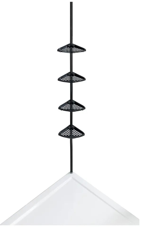 Raft pentru baie negru de colț telescopic Opal – Allstar