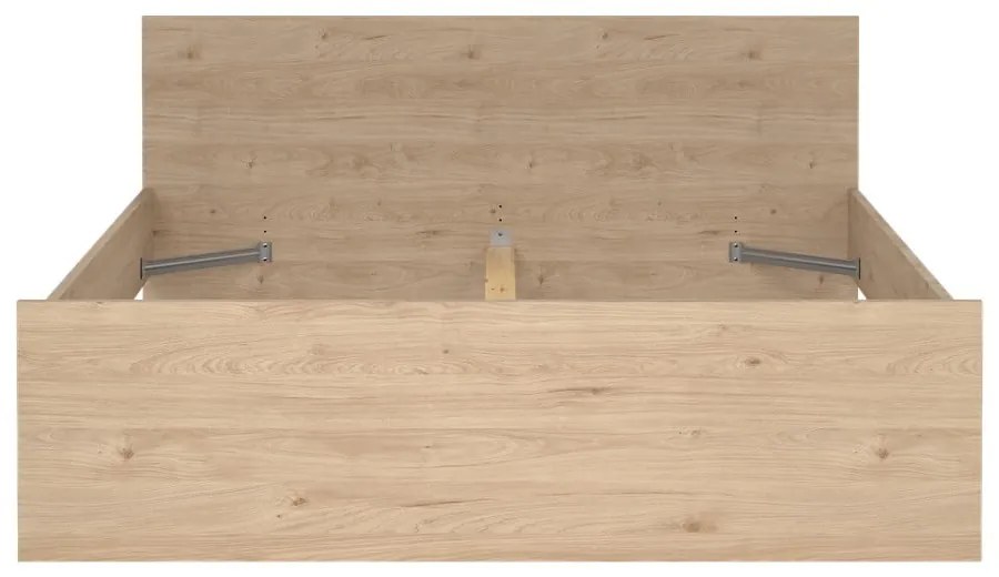 Pat matrimonial în culoare naturală cu aspect de lemn de stejar 160x200 cm Naia – Tvilum