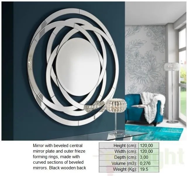 Oglinda decorativa moderna diam.120cm Aros 385314