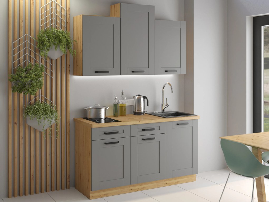 Dulap de bucătărie pentru alimente Lucid 60 DP 210 2F (Stejar artisan + dustgrey). 1045611