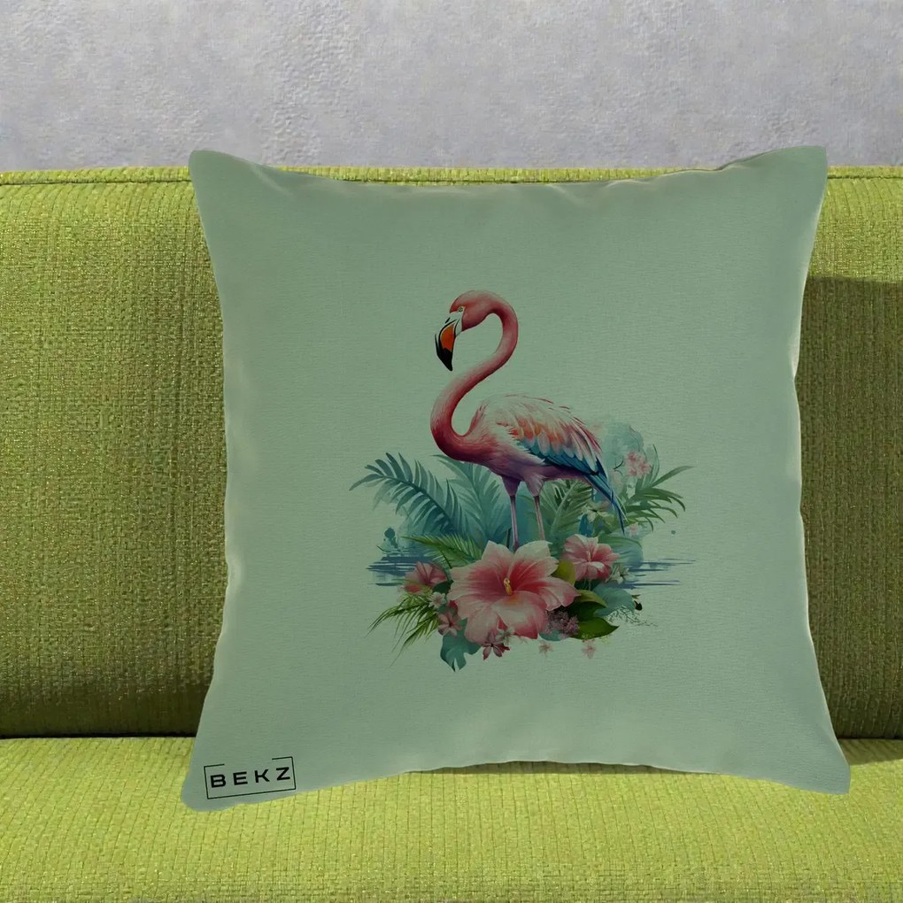 Perna Decorativa Raton in Halat Roz, 40x40 cm, Verde, Husa Detasabila, Perna Inclusa, BEKZ®