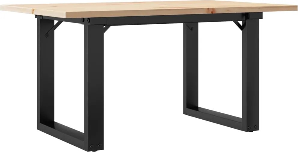 vidaXL Masă de cafea, cadru O, 80x50x40 cm, lemn masiv pin și Oţel