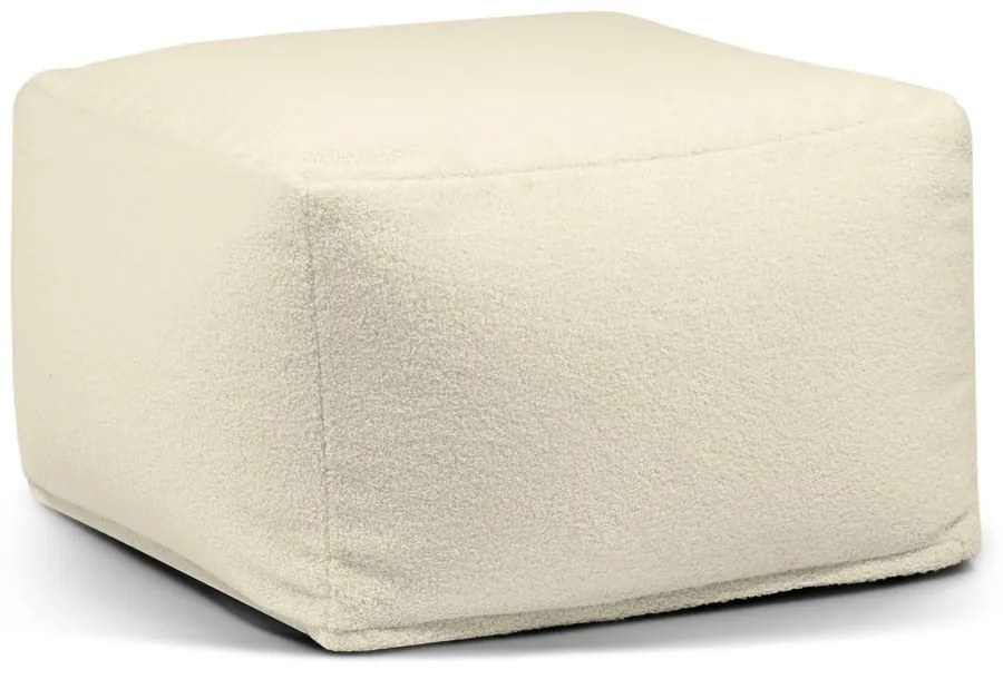 Fotoliu bean bag gri deschis cu tapițerie din țesătură bouclé Softbox MooG – SLOWDOWN