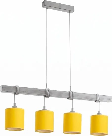 Brilagi - Lustra LED pe cablu NUBILA 4xE27/60W/230V gri/galben