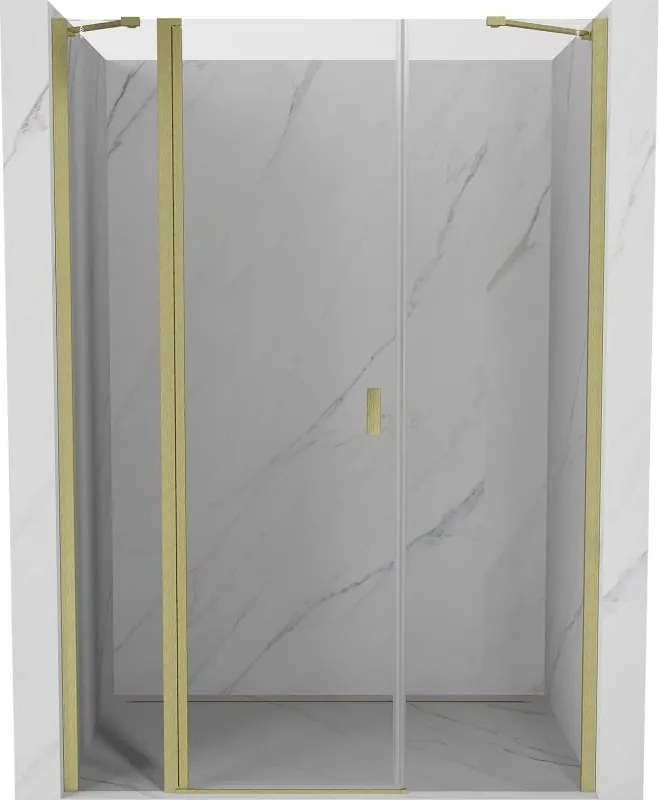 Mexen Mist uși de duș batante 155 cm, transparent, auriu periat - 8A4-155-001-55-00