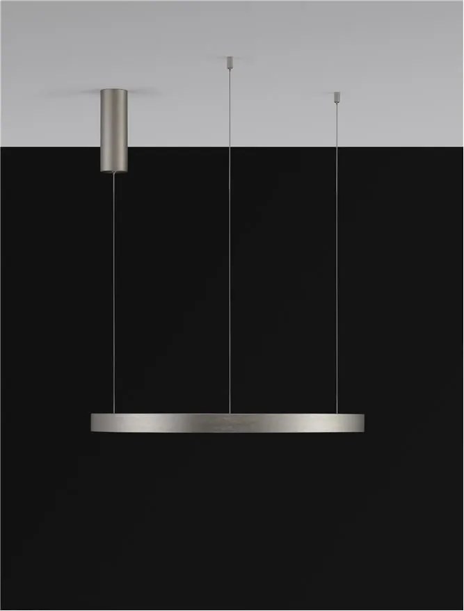 Lustra LED suspendata design modern circular PERRINE D-60cm argintie