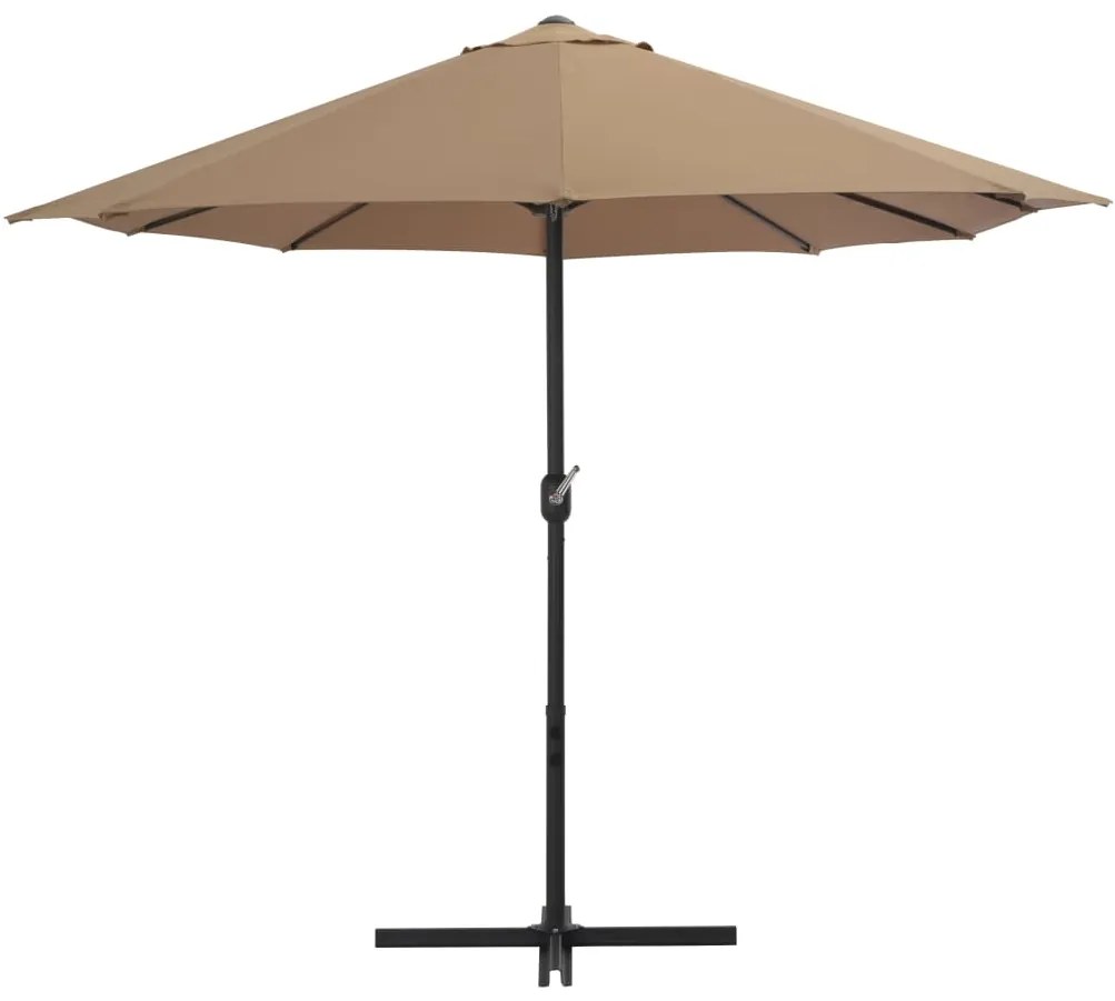 Umbrelă soare exterior cu stâlp aluminiu gri taupe 460x270 cm