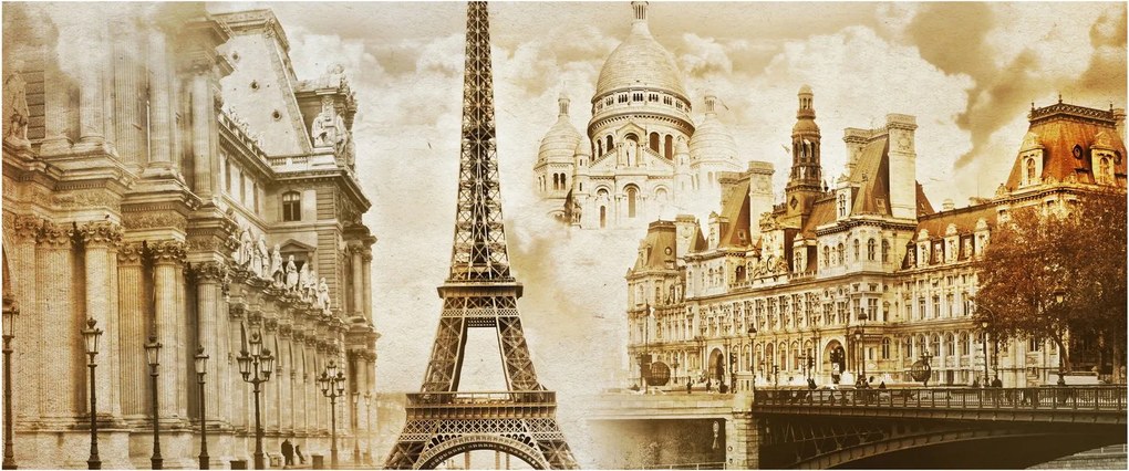 Tablou - Monumente din Paris (120x50 cm)