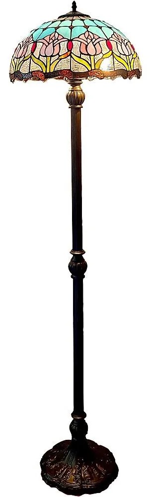 Brilagi - Lampă de podea Tiffany cu vitralii LORAS 2xE27/60W/230V