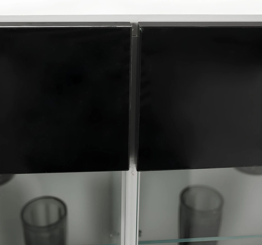 Mobilier living, alb/extra strălucire neagră HG, LEO