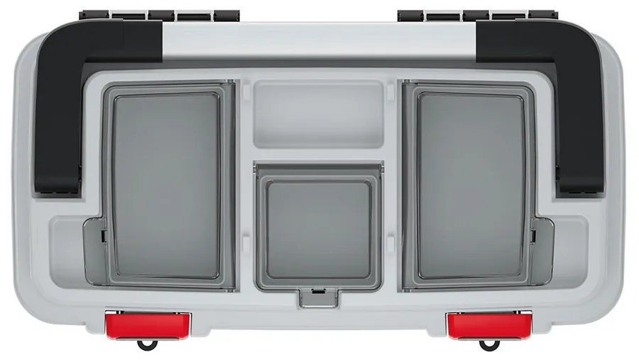 Cutie pentru scule cu maner metalic 47 x 25,6 x 23,8 cm, organizatoare, gri