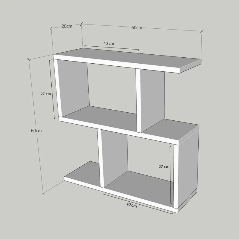 Consola Kalune Design 854KLN2805, 60x60 cm, 3 nivele, acoperire cu melaminat, negru