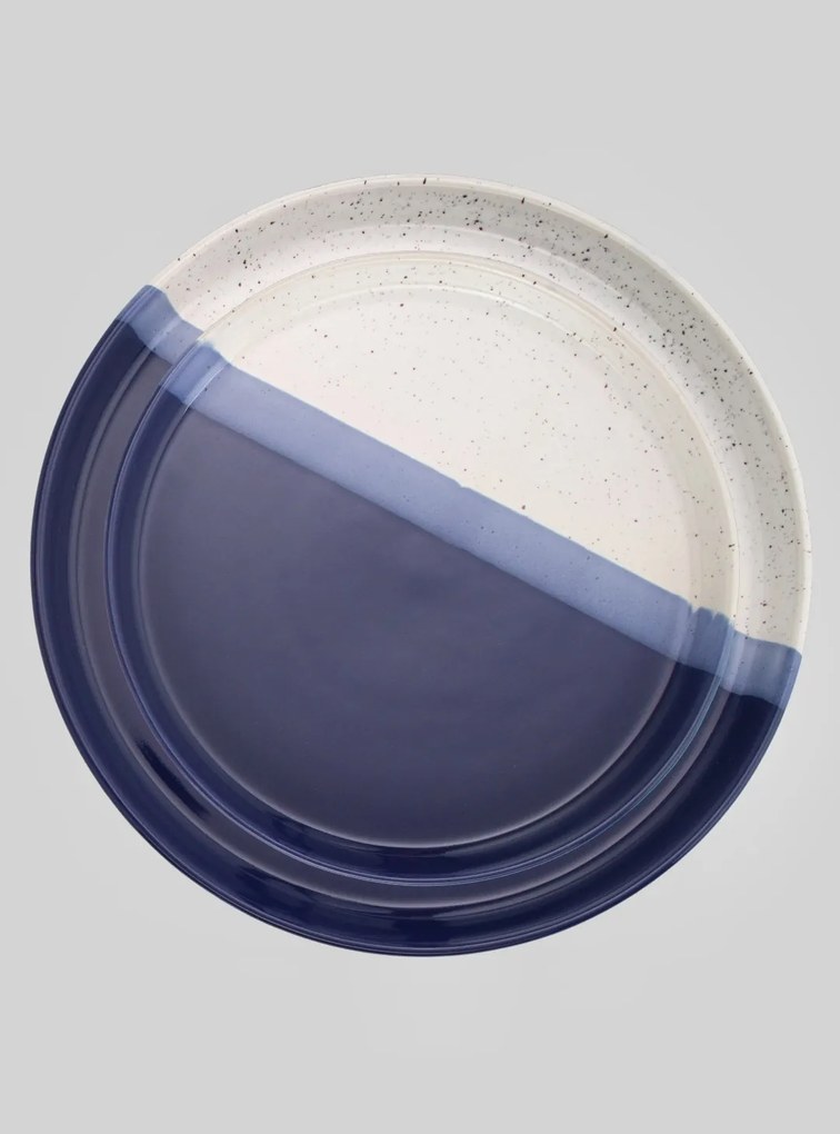 Set 2 Farfurii Artizan Albastru Arhitect (1 Farfurie 25 cm,1 Farfurie 20 cm)