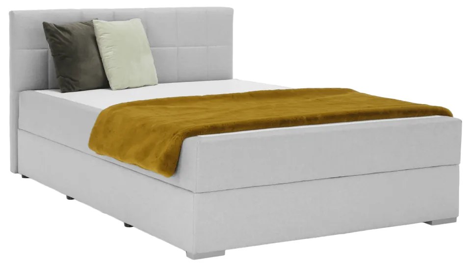 Pat tip BOXSPRING 140x200, gri deschis, FERATA KOMFORT