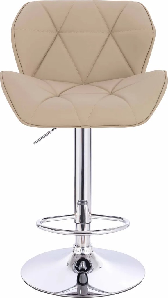 HR111W Scaun Crem Piele Ecologica Premium Soft cu Bază Cromata