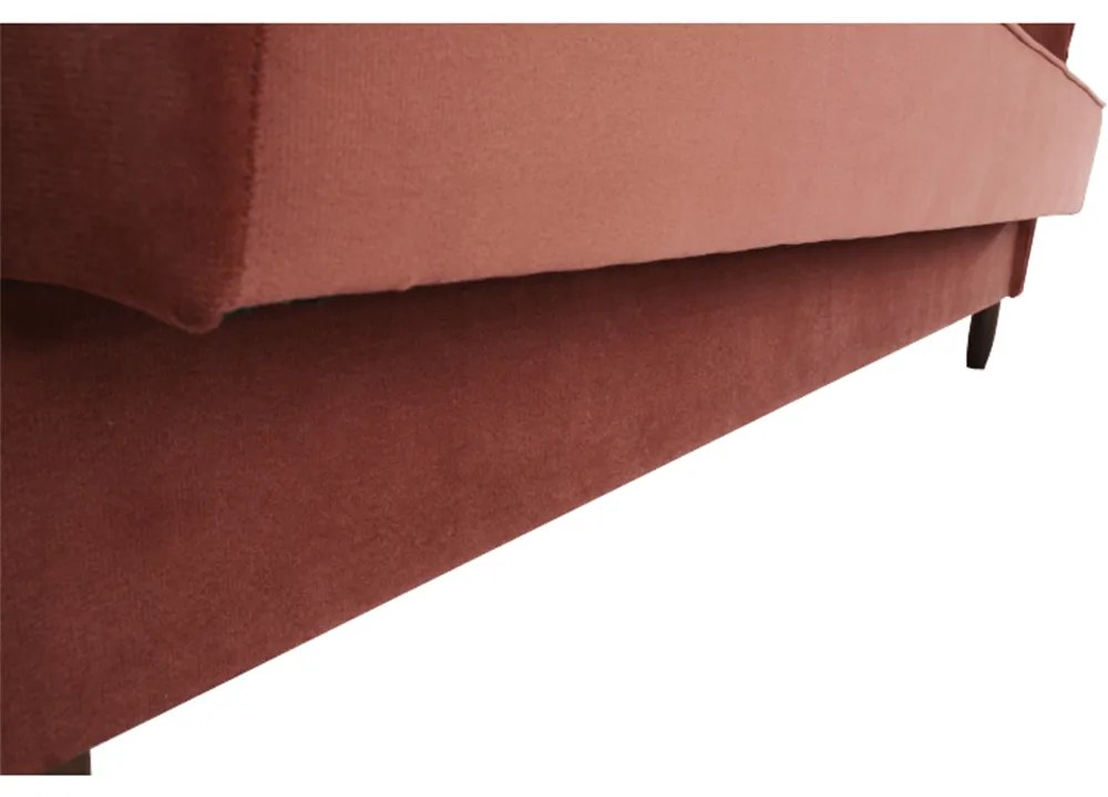 Canapea extensibilă, material textil roz antichizat, COLUMBUS