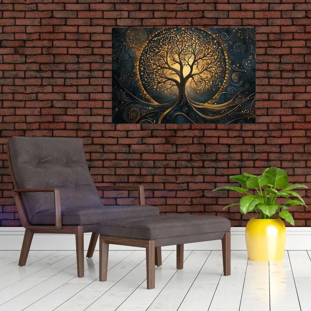 Tablou – Arbore cu aură aurie (90x60 cm)