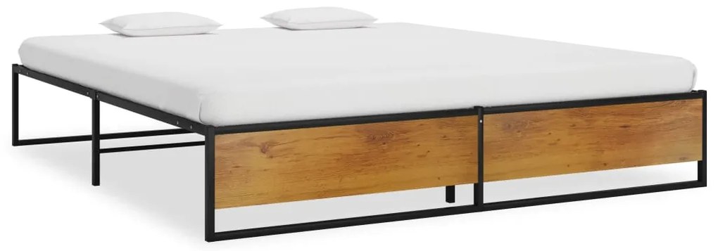 324817 vidaXL Cadru de pat, negru, 160 x 200 cm, metal