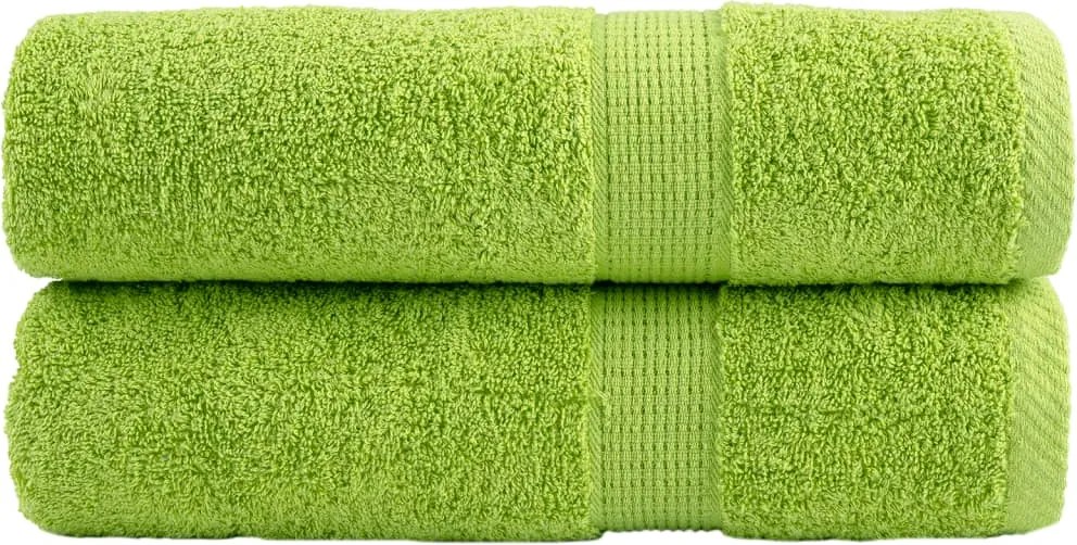 vidaXL Prosoape de mâini premium SOLUND 2 buc. verde 50x100cm 600 gsm