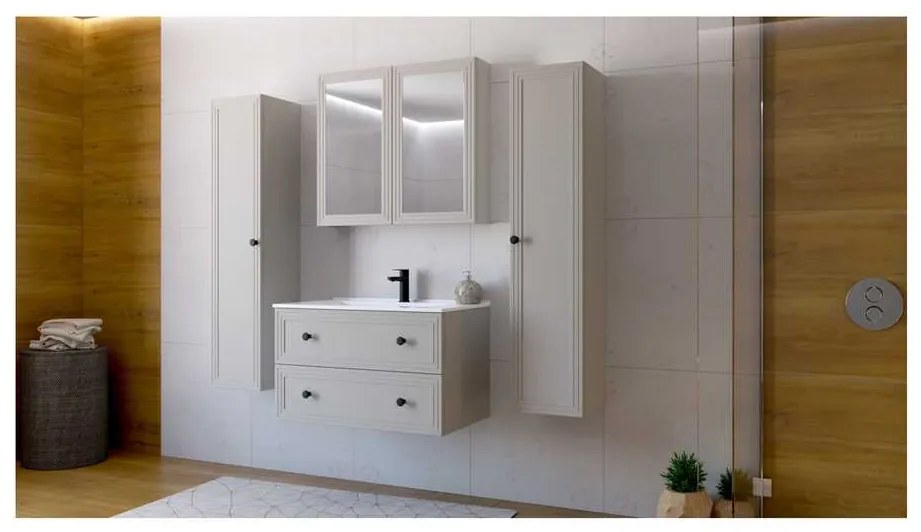 Dulap sub lavoar Bondi 80 cm, crem