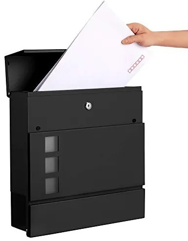 Cutie postala, Songmics, Negru, 37x10.5x37 cm