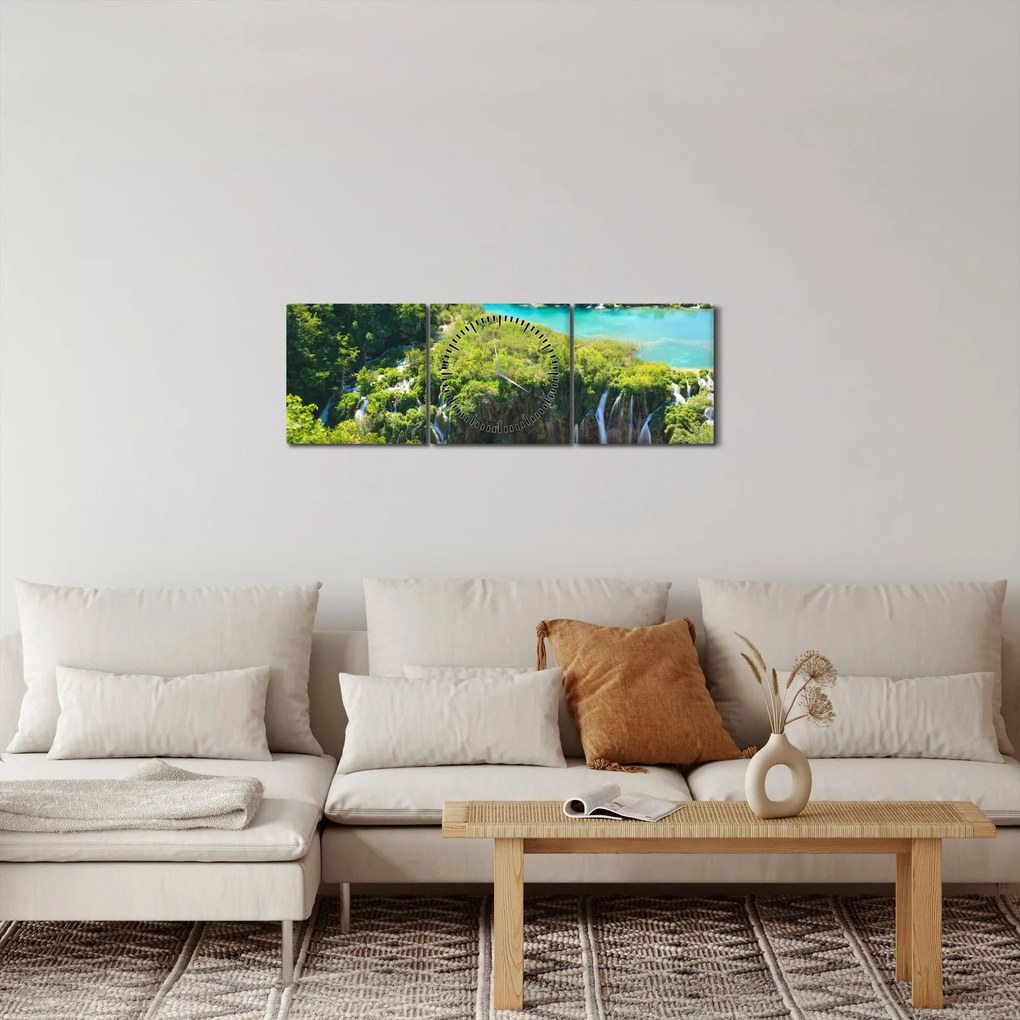 Tablou - Cascade (cu ceas) (90x30 cm)