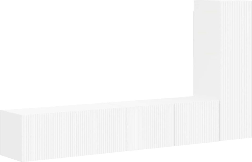 vidaXL Set comodă TV Pe perete 3 pcs Alb Lemn compozit