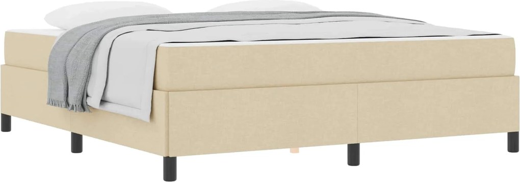 vidaXL Pat cu arcuri Crem 180 x 200 cm țesătură