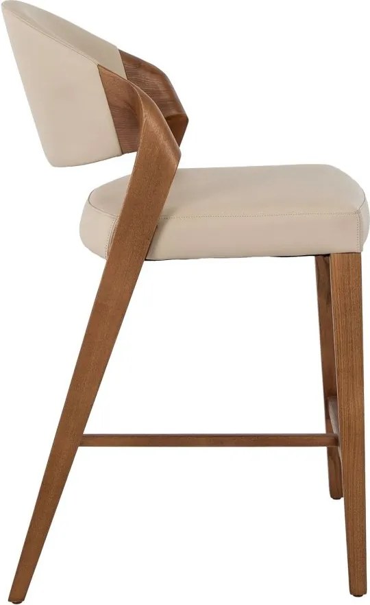 Scaun de bar din lemn si piele sintetica Mink