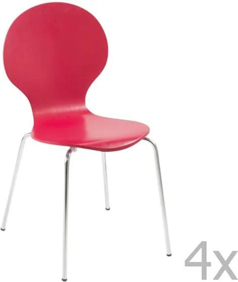Set 4 scaune Actona Marcus Dining Chair, roșu