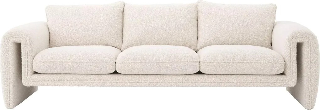 Canapea fixa design LUX stil contemporan Tondo Bouclé cream