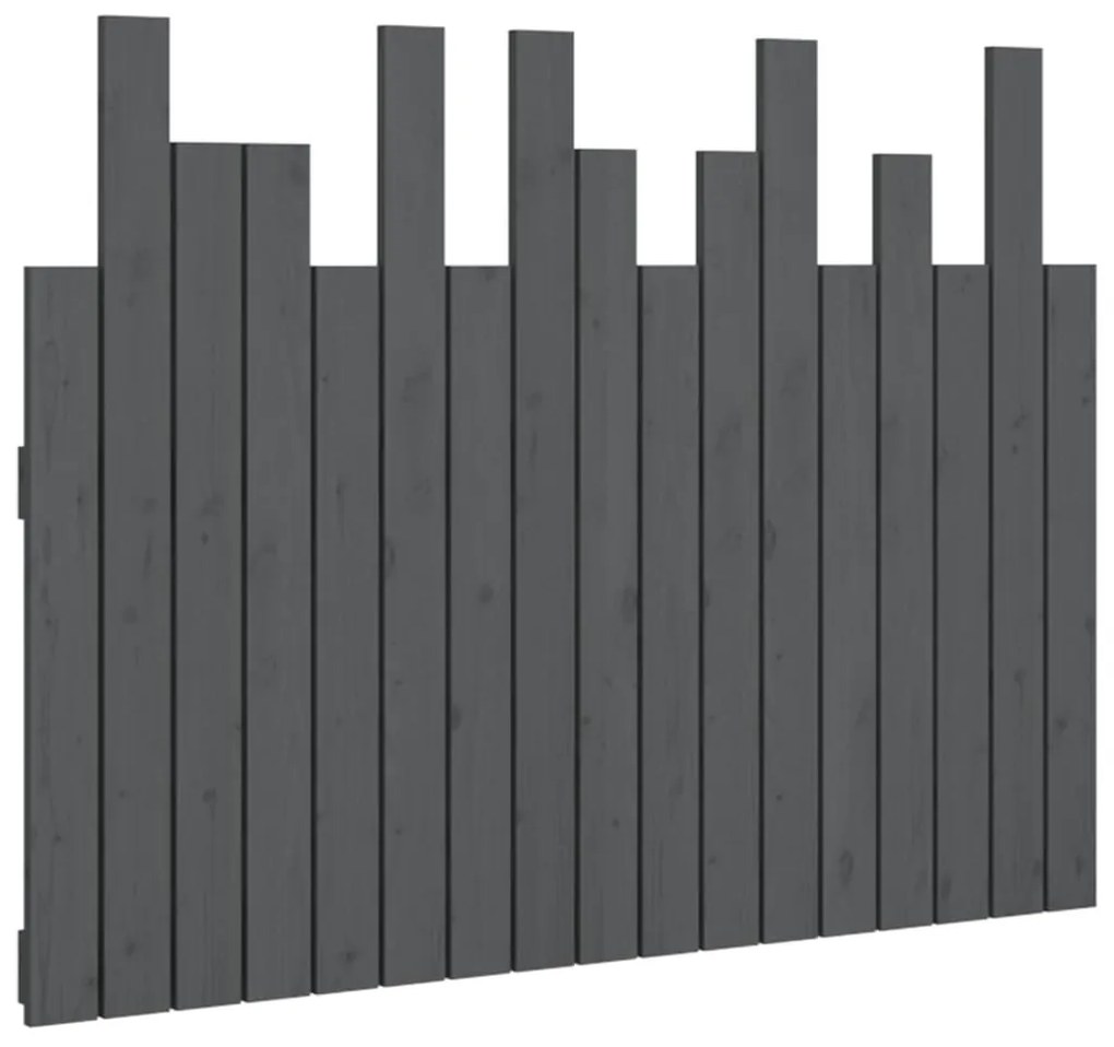 824775 vidaXL Tăblie de pat pentru perete, gri, 108x3x80 cm, lemn masiv pin