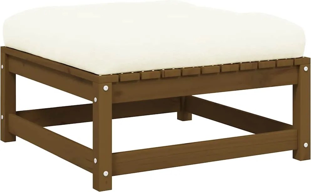 vidaXL Taburet de grădină cu pernă, maro miere, lemn masiv de pin