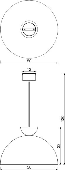 Lustră pe cablu NEVIS 1xE27/15W/230V Ø 50 cm maro