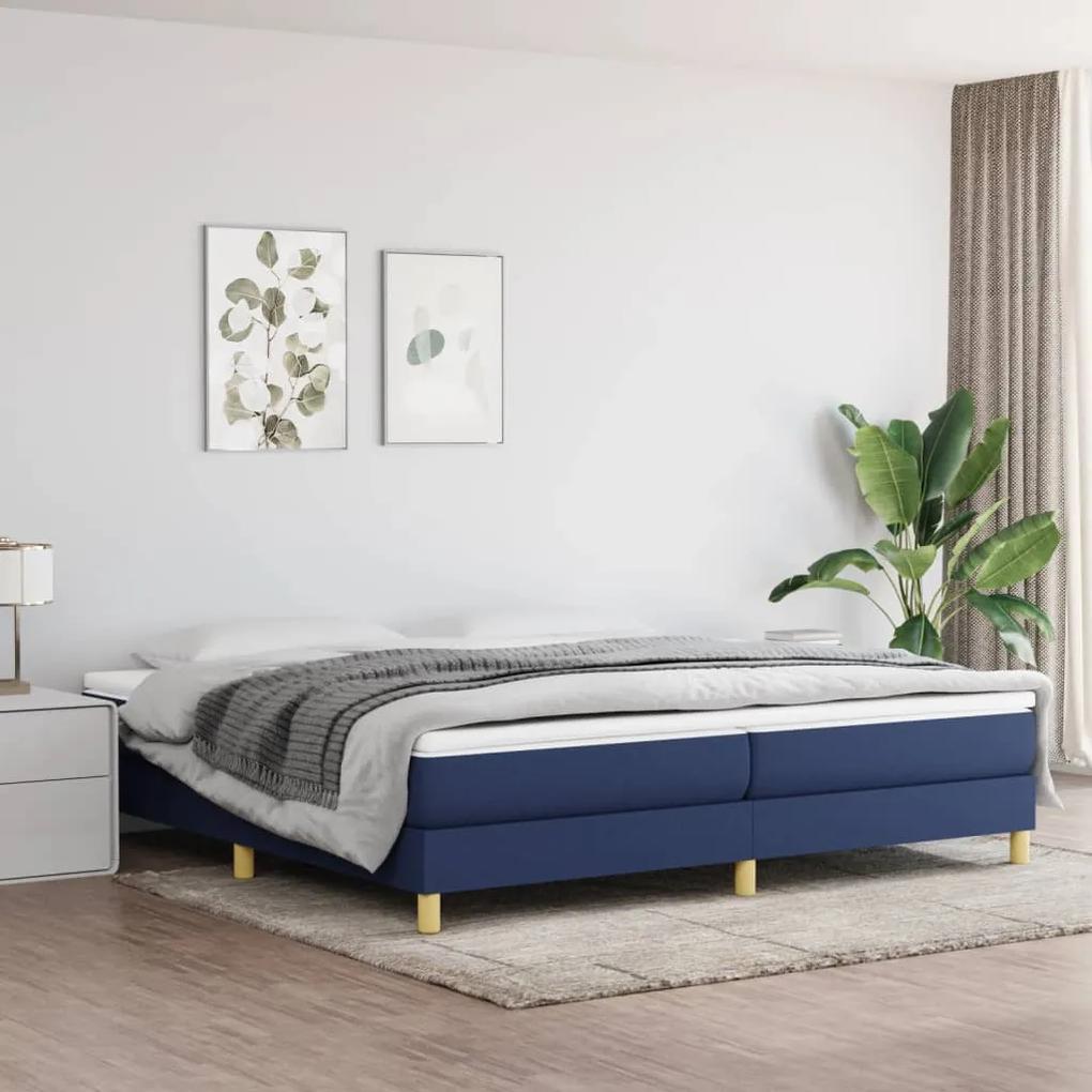 3120644 vidaXL Cadru de pat, albastru, 200x200 cm, material textil
