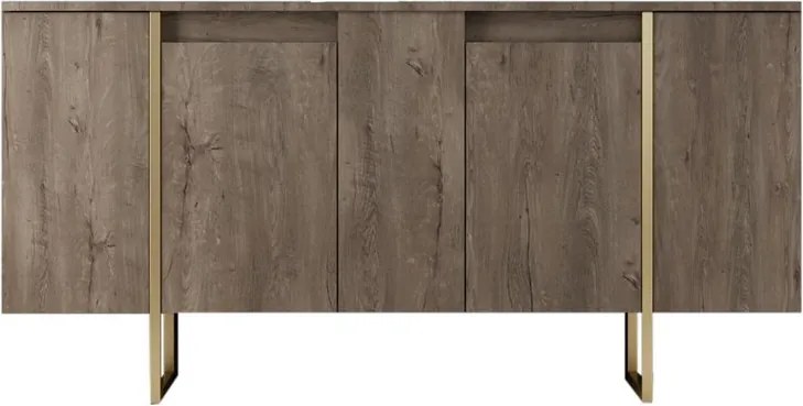 Consola, Hanah Home, Luxe, 160x35x80 cm, Nuc / Aur