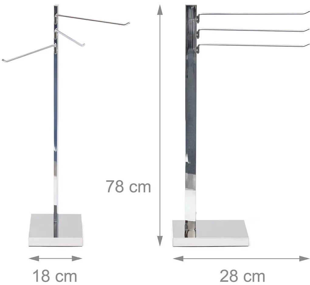 Suport prosoape de baie inox mobil 3 brate