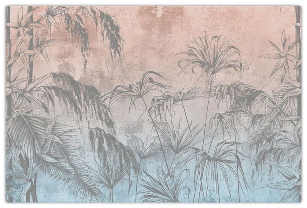 Tablou - Plante tropicale pe perete (90x60 cm)