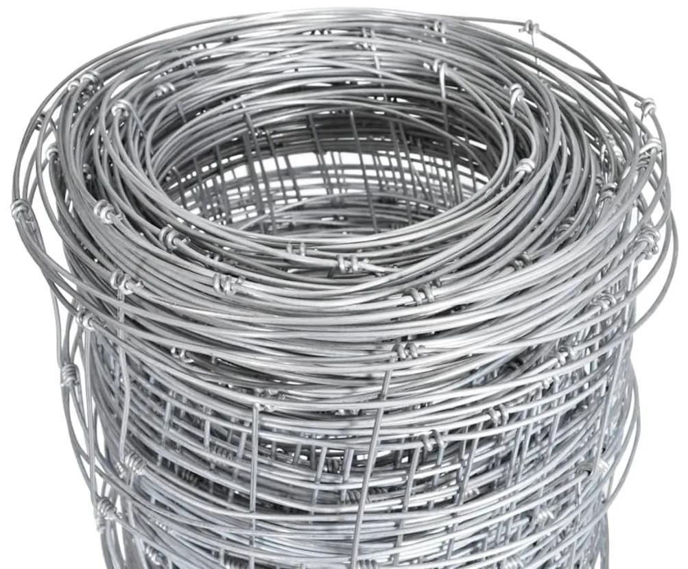 Gard de gradina, argintiu, 50x1,5 m, otel galvanizat 1, 50 x 1.5 m, 18 wires (1.55 mm), 15 cm