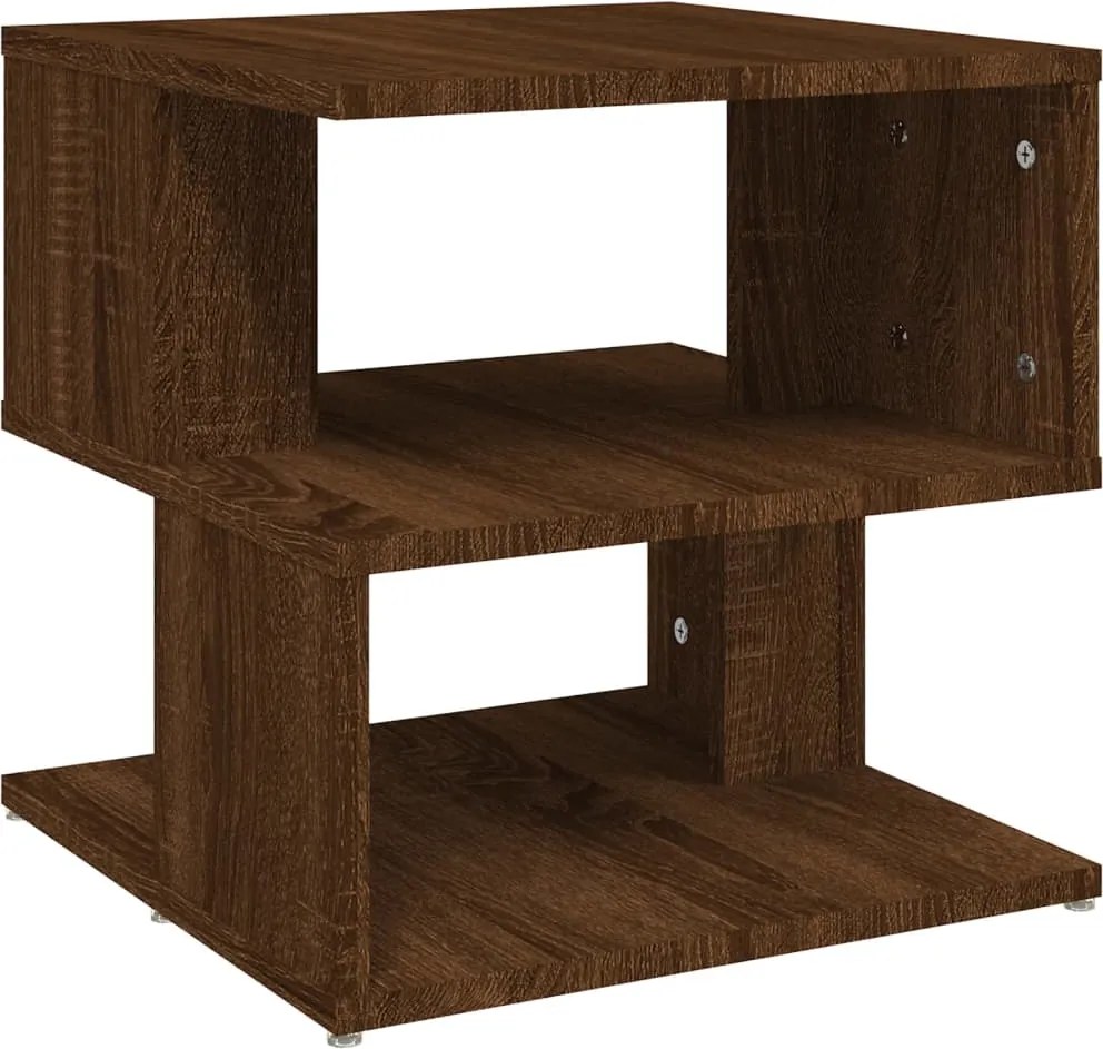 vidaXL Masă laterală, stejar maro, 40x40x40 cm, lemn prelucrat